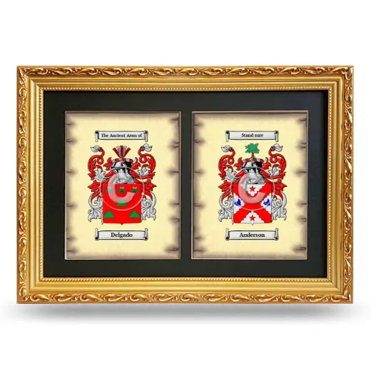 Double Coat of Arms Framed - Gold