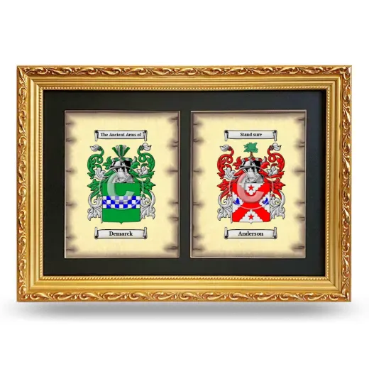 Double Coat of Arms Framed - Gold