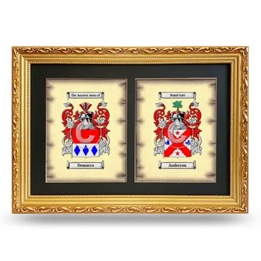 Double Coat of Arms Framed - Gold