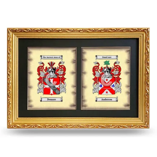 Double Coat of Arms Framed - Gold