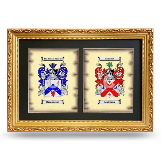 Double Coat of Arms Framed - Gold