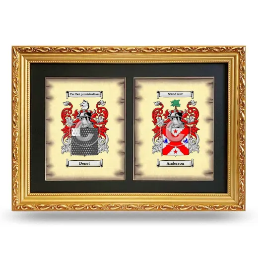 Double Coat of Arms Framed - Gold