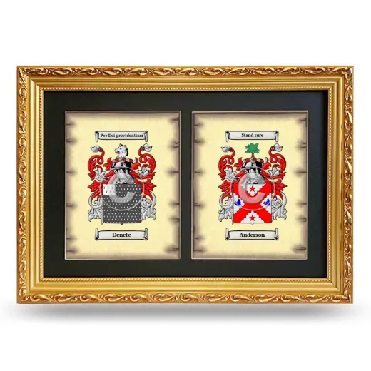 Double Coat of Arms Framed - Gold