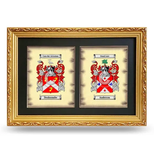Double Coat of Arms Framed - Gold