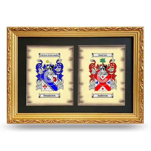 Double Coat of Arms Framed - Gold