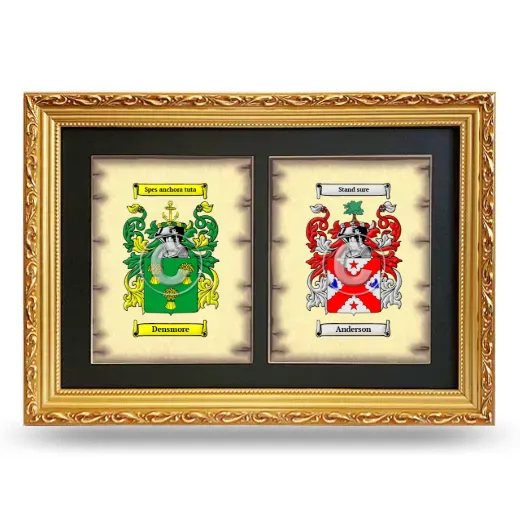 Double Coat of Arms Framed - Gold