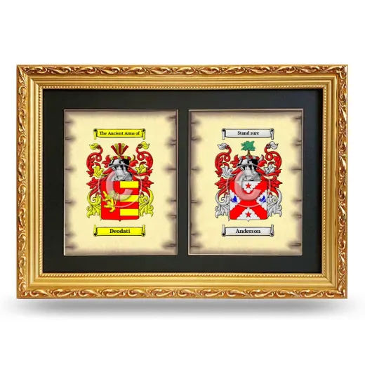 Double Coat of Arms Framed - Gold