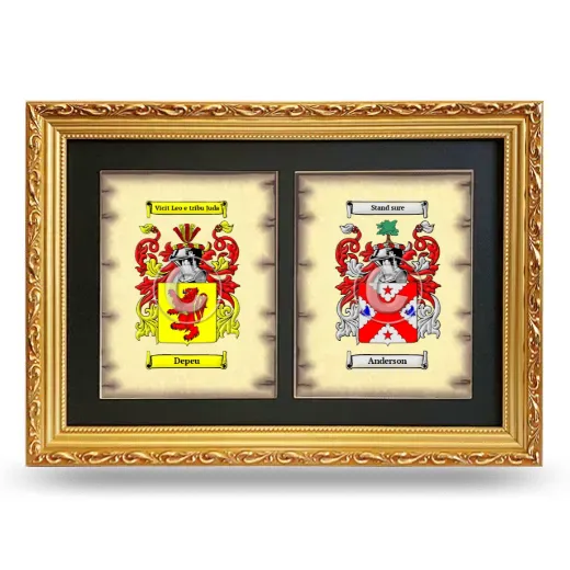 Double Coat of Arms Framed - Gold