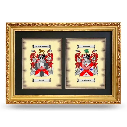 Double Coat of Arms Framed - Gold