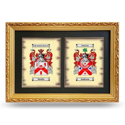 Double Coat of Arms Framed - Gold
