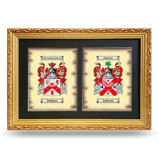 Double Coat of Arms Framed - Gold