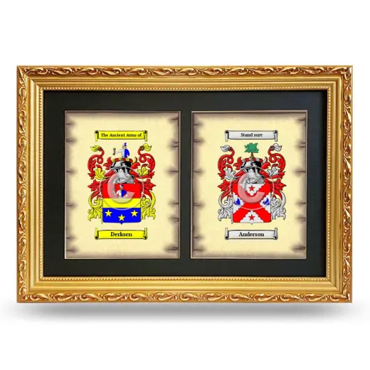 Double Coat of Arms Framed - Gold