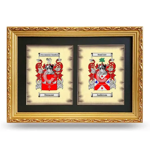 Double Coat of Arms Framed - Gold