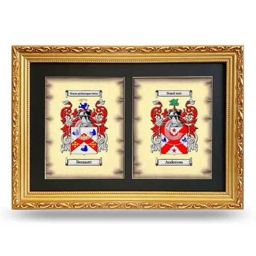 Double Coat of Arms Framed - Gold