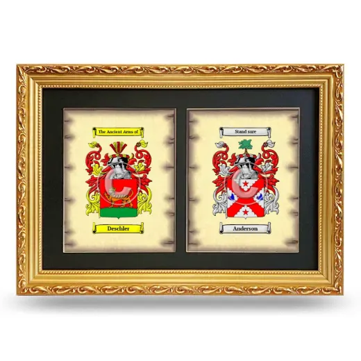 Double Coat of Arms Framed - Gold