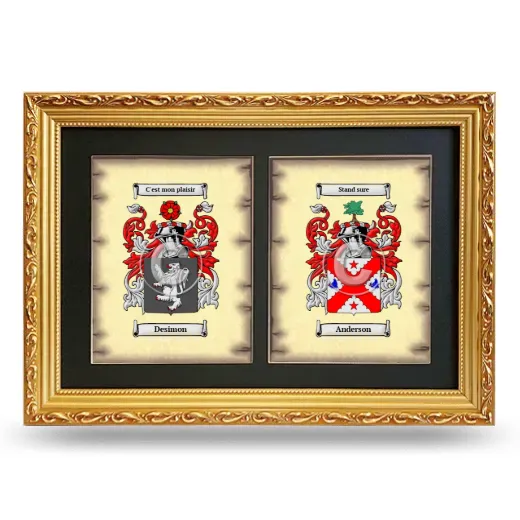 Double Coat of Arms Framed - Gold