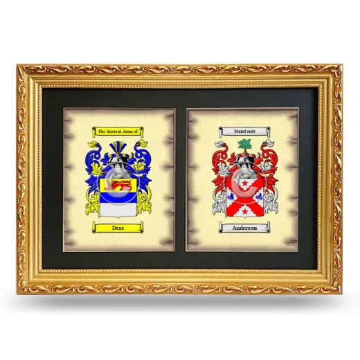Double Coat of Arms Framed - Gold