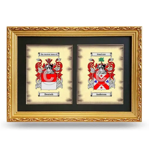 Double Coat of Arms Framed - Gold