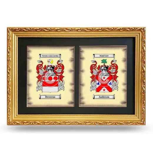 Double Coat of Arms Framed - Gold