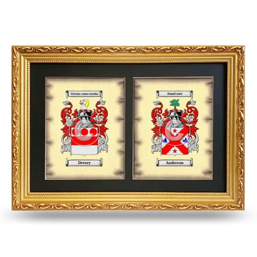Double Coat of Arms Framed - Gold