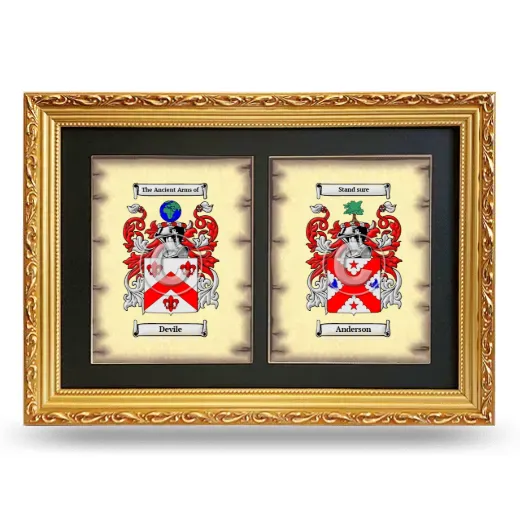 Double Coat of Arms Framed - Gold