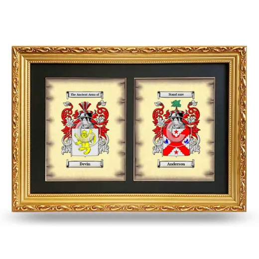 Double Coat of Arms Framed - Gold