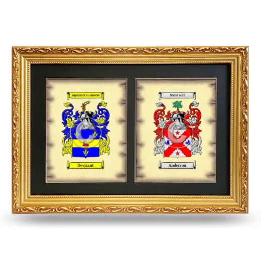 Double Coat of Arms Framed - Gold