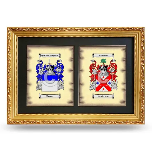 Double Coat of Arms Framed - Gold