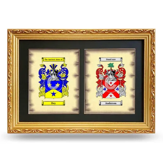 Double Coat of Arms Framed - Gold