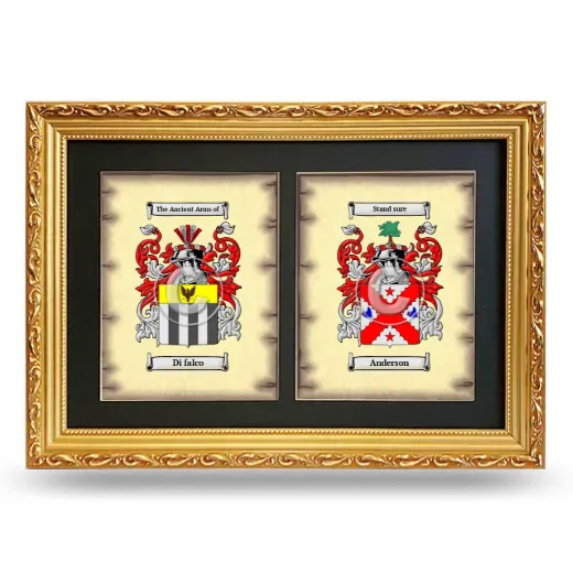 Double Coat of Arms Framed - Gold