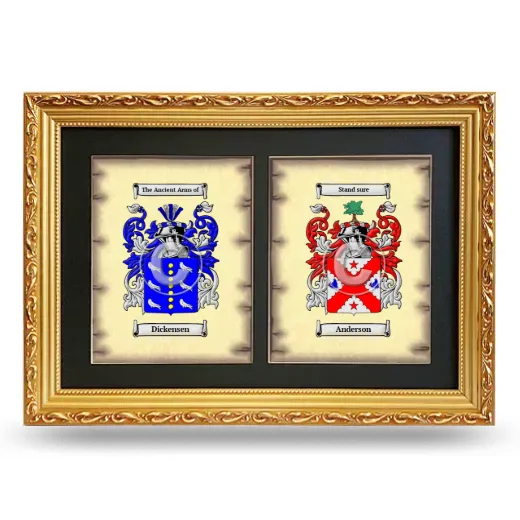 Double Coat of Arms Framed - Gold