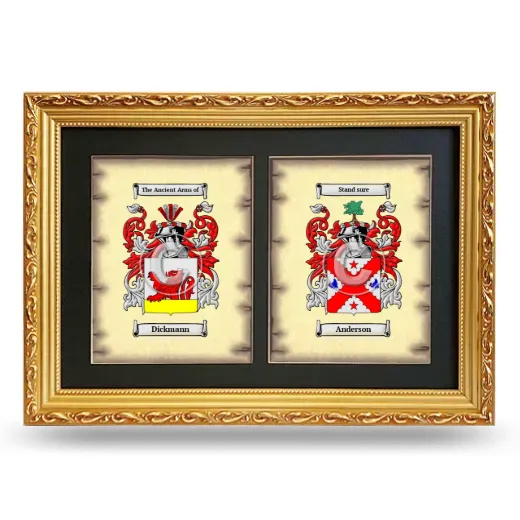 Double Coat of Arms Framed - Gold