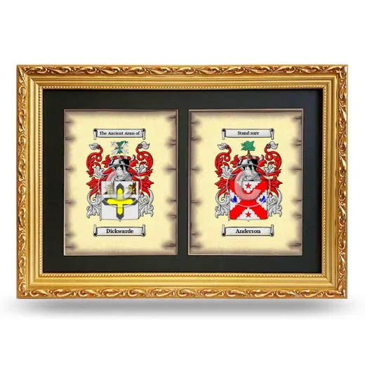 Double Coat of Arms Framed - Gold