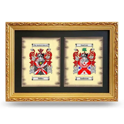 Double Coat of Arms Framed - Gold
