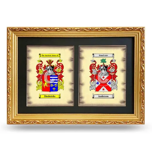 Double Coat of Arms Framed - Gold