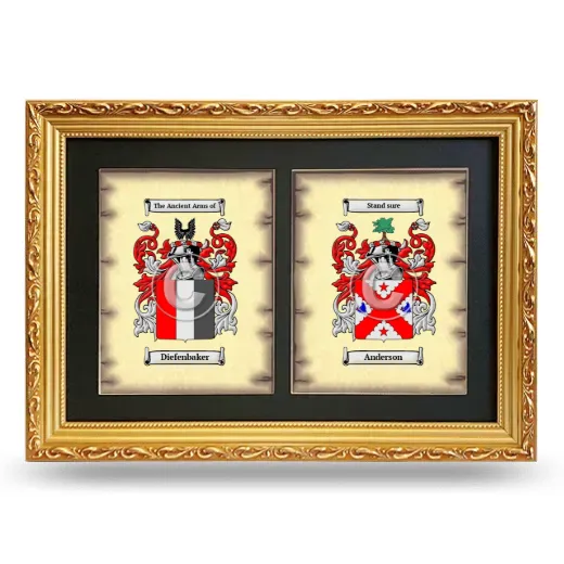 Double Coat of Arms Framed - Gold