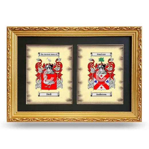Double Coat of Arms Framed - Gold