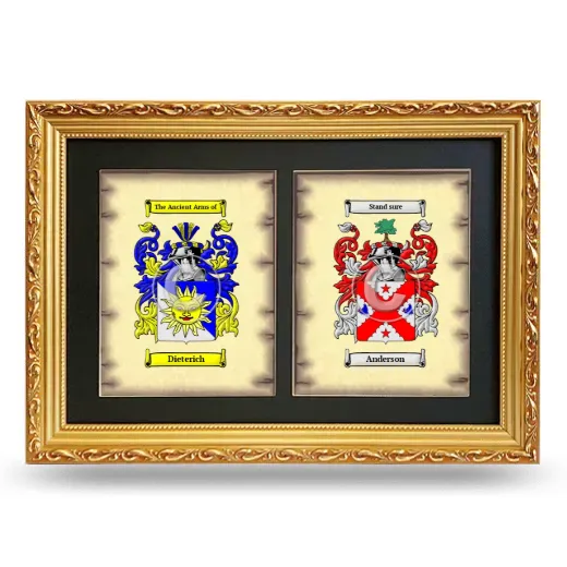 Double Coat of Arms Framed - Gold