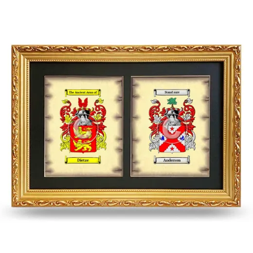 Double Coat of Arms Framed - Gold