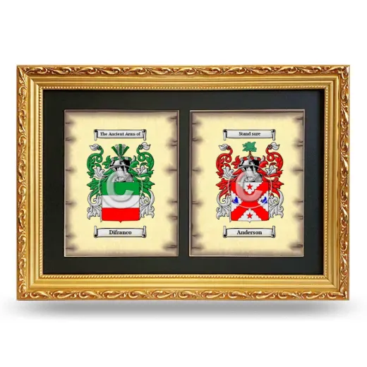 Double Coat of Arms Framed - Gold