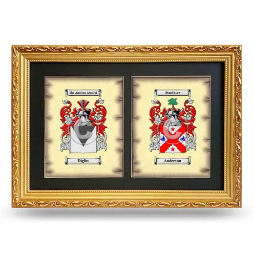 Double Coat of Arms Framed - Gold