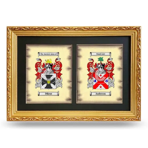Double Coat of Arms Framed - Gold