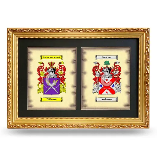 Double Coat of Arms Framed - Gold
