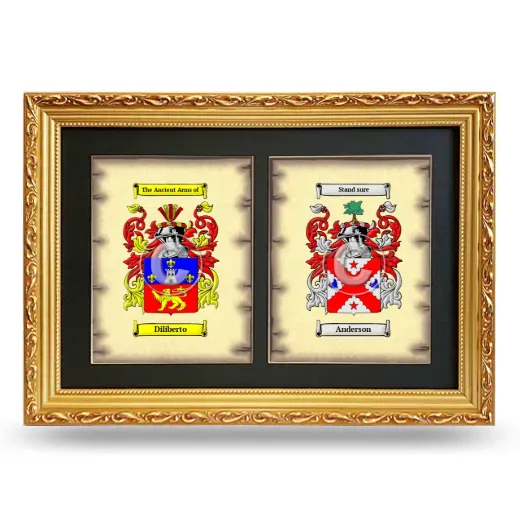 Double Coat of Arms Framed - Gold