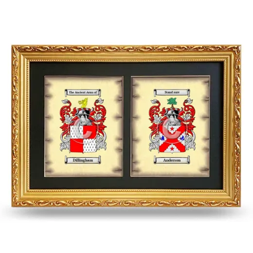 Double Coat of Arms Framed - Gold
