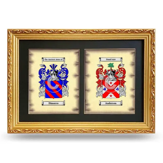 Double Coat of Arms Framed - Gold