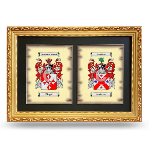 Double Coat of Arms Framed - Gold