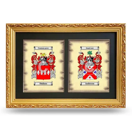 Double Coat of Arms Framed - Gold
