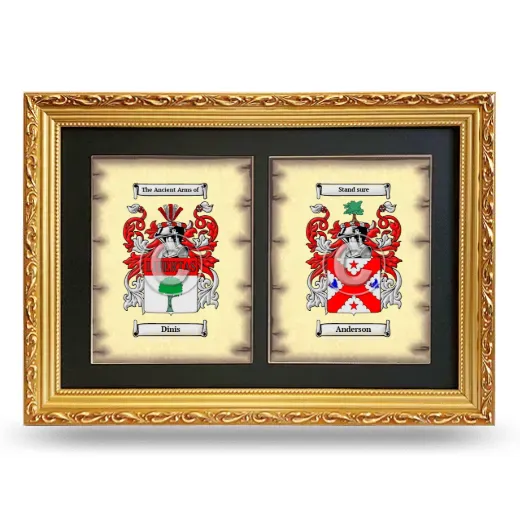 Double Coat of Arms Framed - Gold