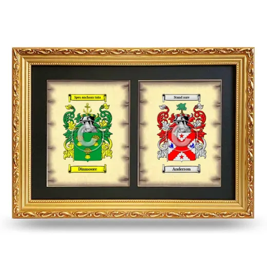 Double Coat of Arms Framed - Gold